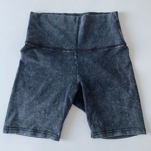 Grey dark wash biker short